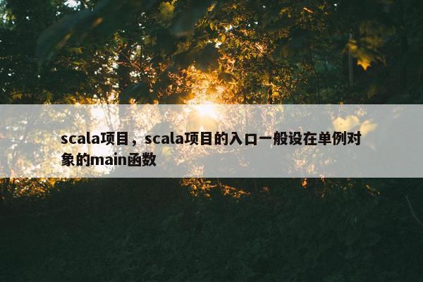 scala项目，scala项目的入口一般设在单例对象的main函数